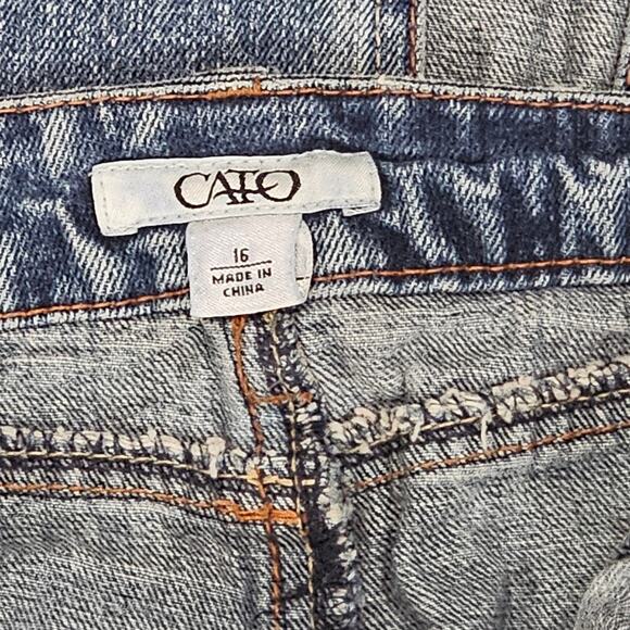 Vintage Cato Denim Maxi Skirt Split Size 16 - Picture 7 of 8